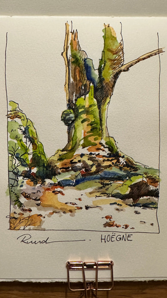 Sketching Depth with a Two-Layer Watercolor Technique